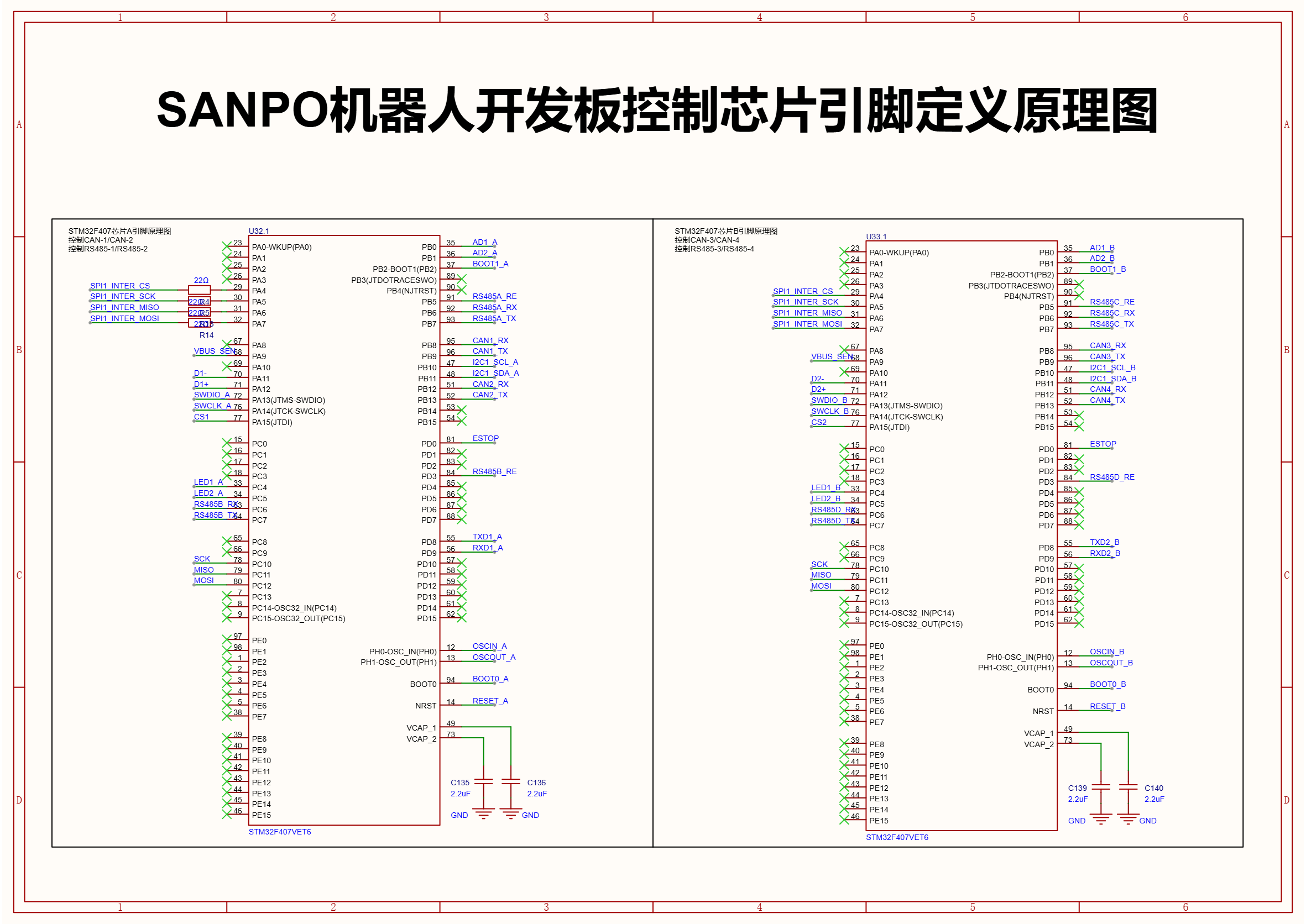 SANPO SPINE STM32F407 引脚定义